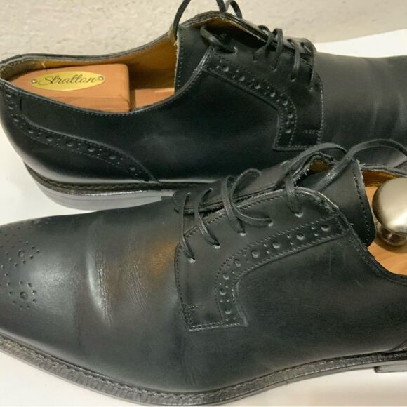 Jose Real BLACK - VERO CUOIO Italian Leather Mens Shoes size 46 lace up - Picture 14 of 16